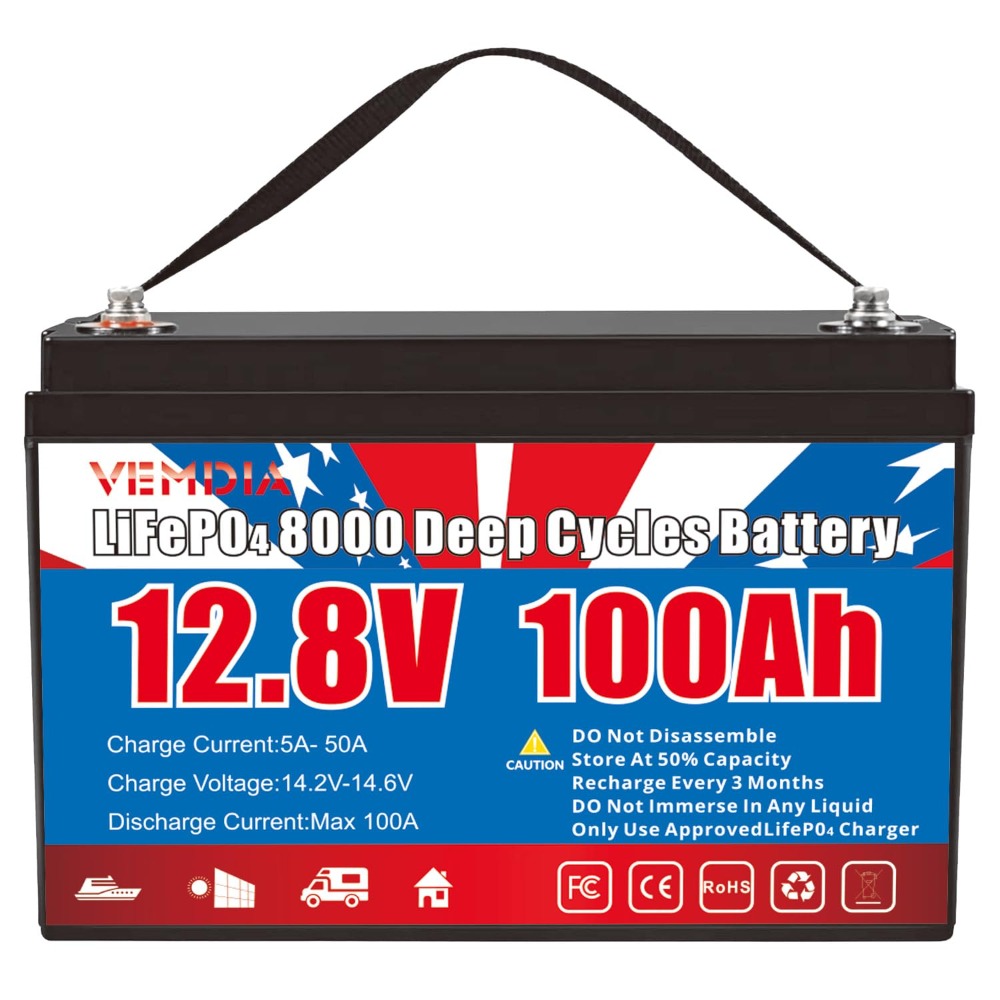 Motorcycle Gear Cycle - 12.8V 100Ah LiFePO4 Battery Built-in BMS