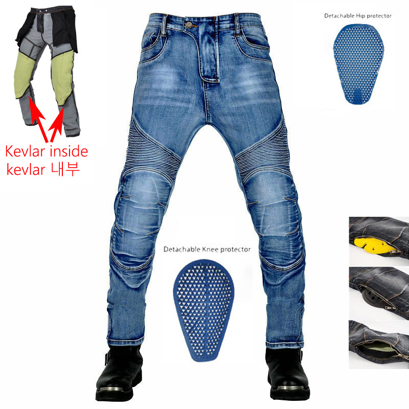 Motorcycle Gear Jeans - Men Motorcycle Pants Larger Area Aramid