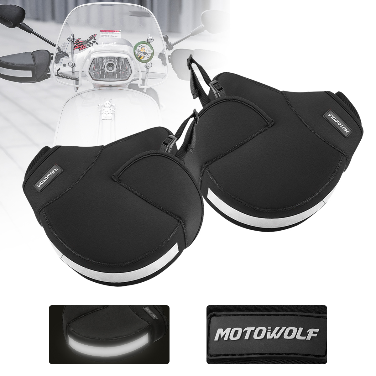 Motorcycle Gear Icon - Winter Motorcycle Handlebar Covers Windproof Thick