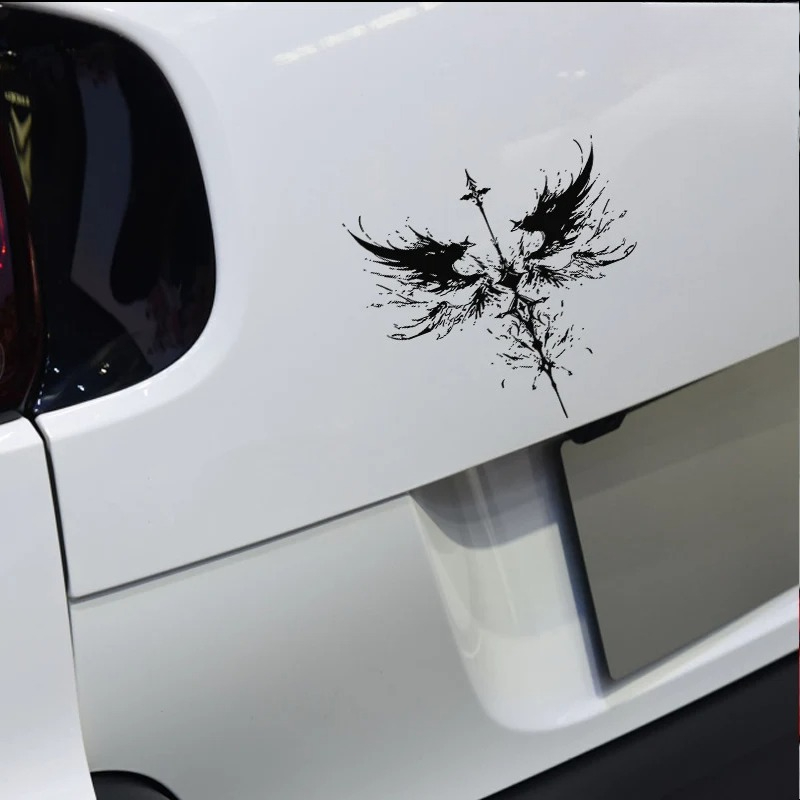 Motorcycle Gear Up - Personalized creative angel wings car decals,