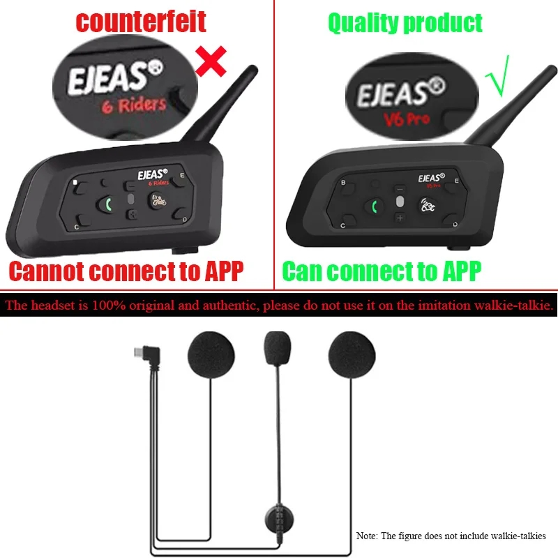 EJEAS V6 PRO+ TYPE-C Jack Micr - огляд і ціна Intercom Headset Helmet
