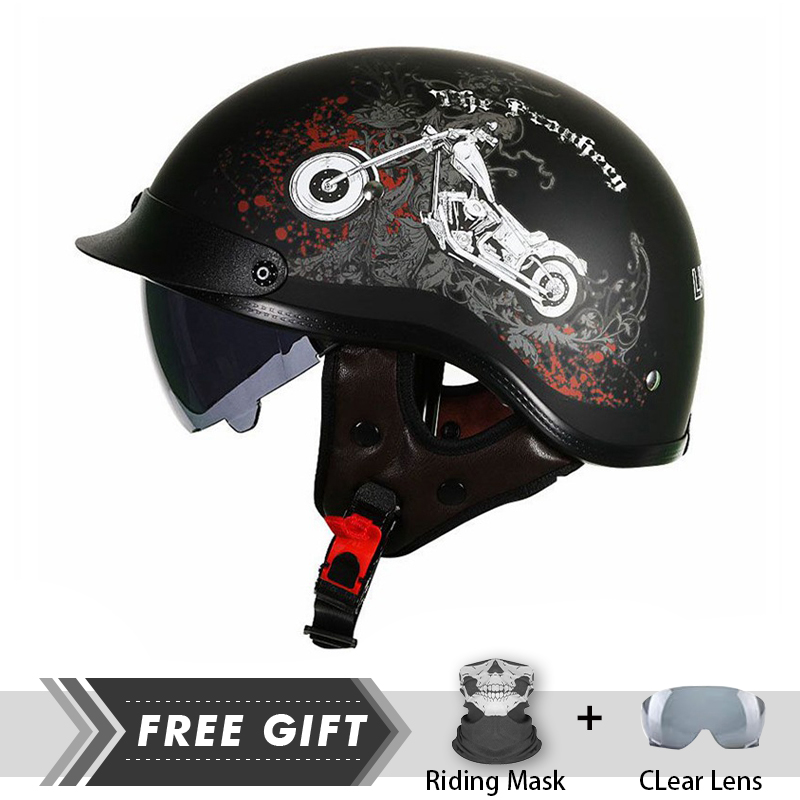 Men Women Half Face Helmet ABS - огляд і ціна Motorcycle Gear Store