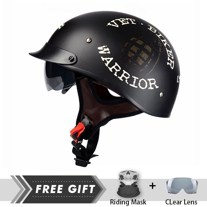Men Women Half Face Helmet ABS - огляд і ціна Motorcycle Gear Store