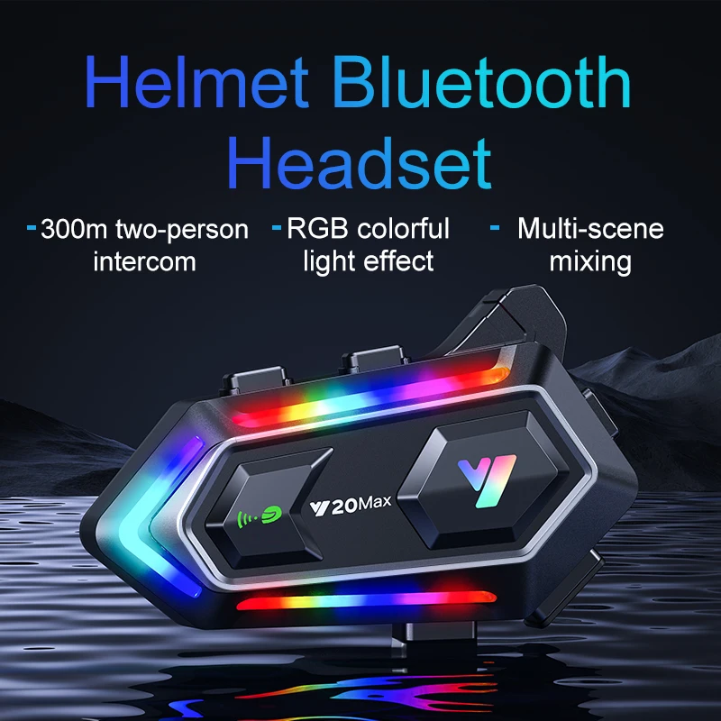 Y20 MAX Motorcycle Helmet Blue - огляд і ціна Intercom Headset Helmet
