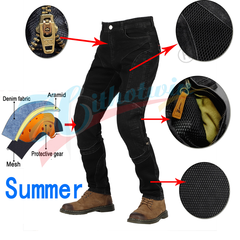 Motorcycle Pants Men Summer Me - огляд і ціна Motorcycle Gear Jeans