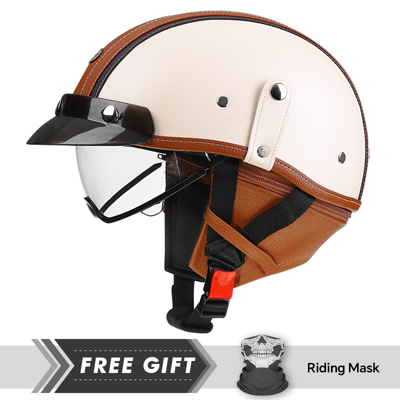 Adult Retro Half Face Helmet D - огляд і ціна Motorcycle Gear Store