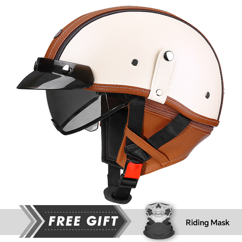Adult Retro Half Face Helmet D - огляд і ціна Motorcycle Gear Store