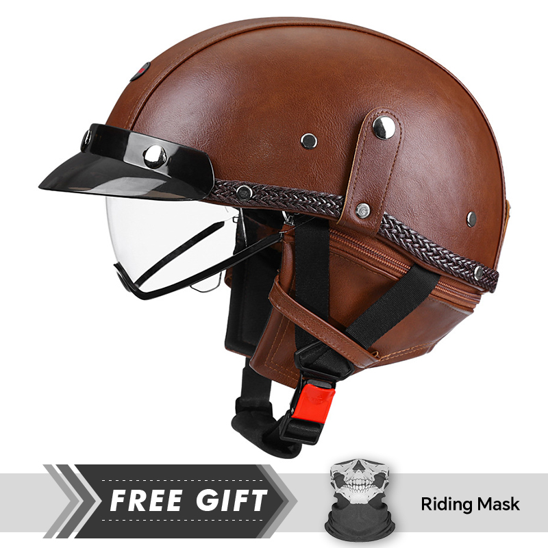 Adult Retro Half Face Helmet D - огляд і ціна Motorcycle Gear Store